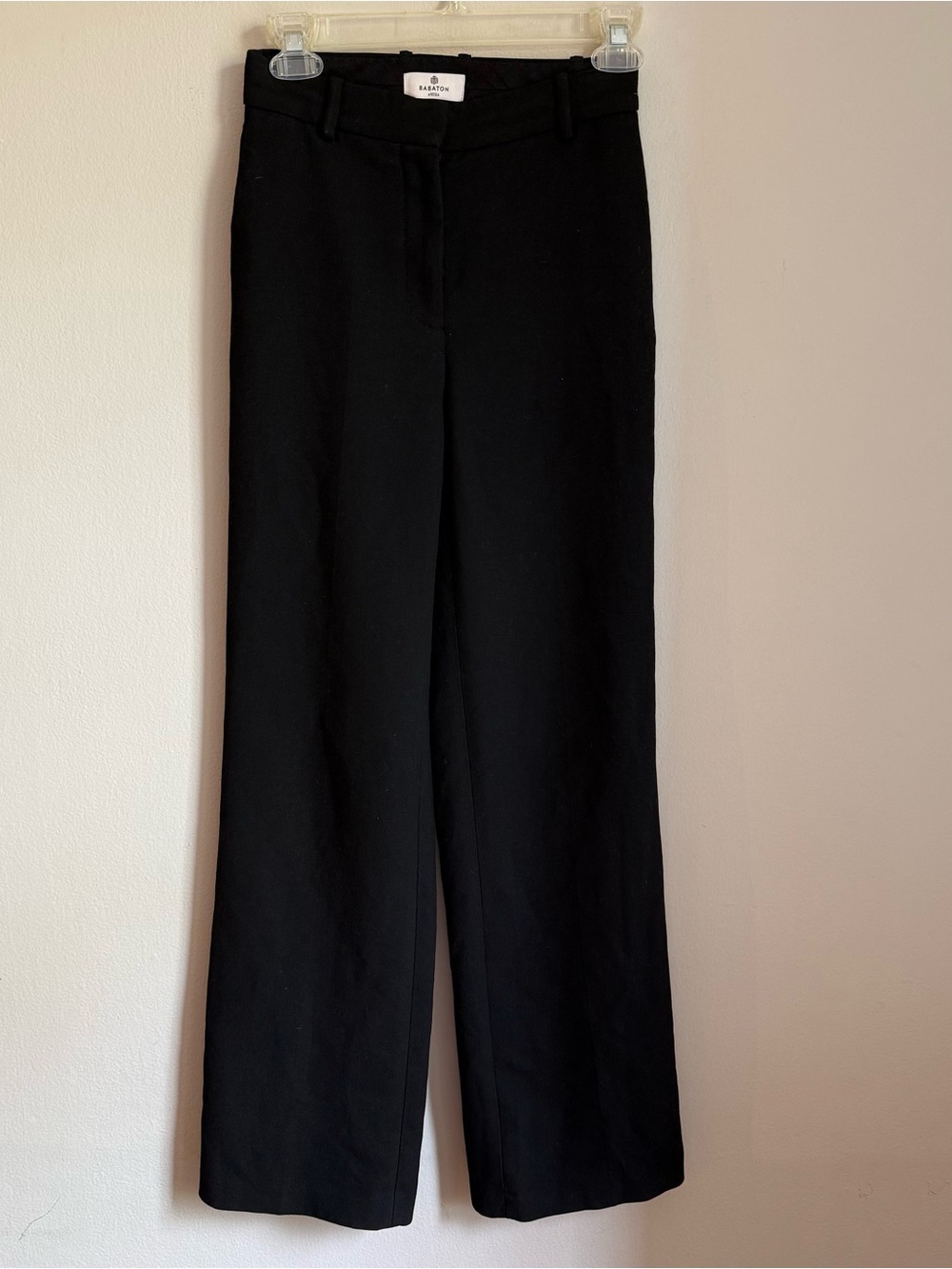 Aritzia Babaton Black Straight Leg Trouser Pants Size 00 High Rise Stretch